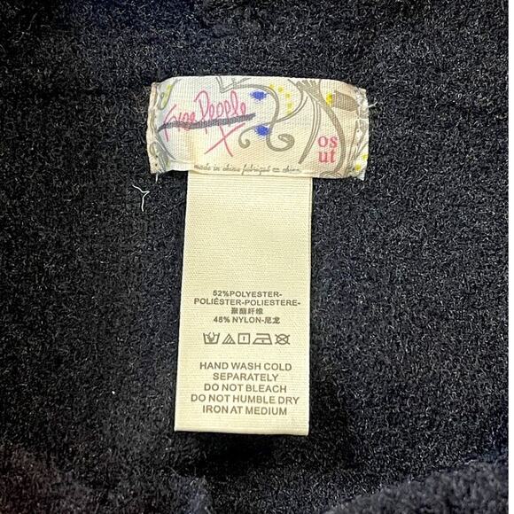 Free People Toggle Poncho Cape Jacket Black One Size Oversized Boho NEW - Picture 8 of 8